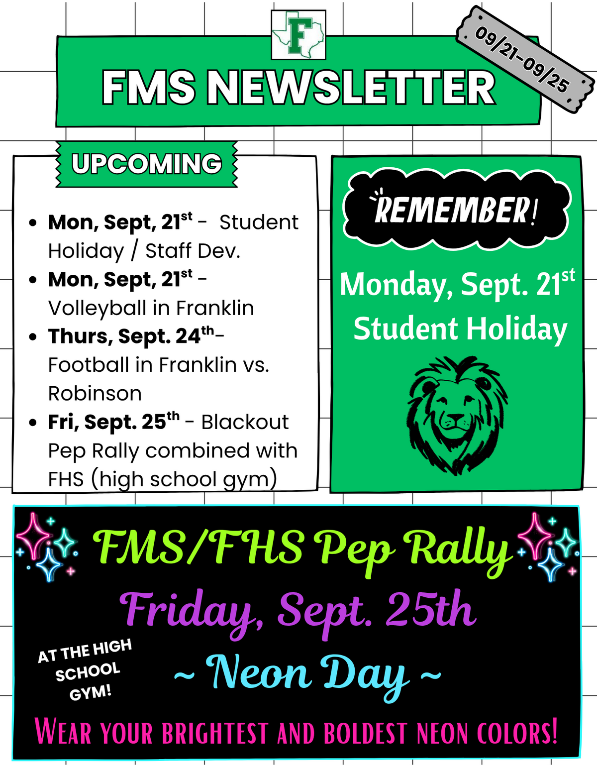 FMS Newsletter Week of 09/21