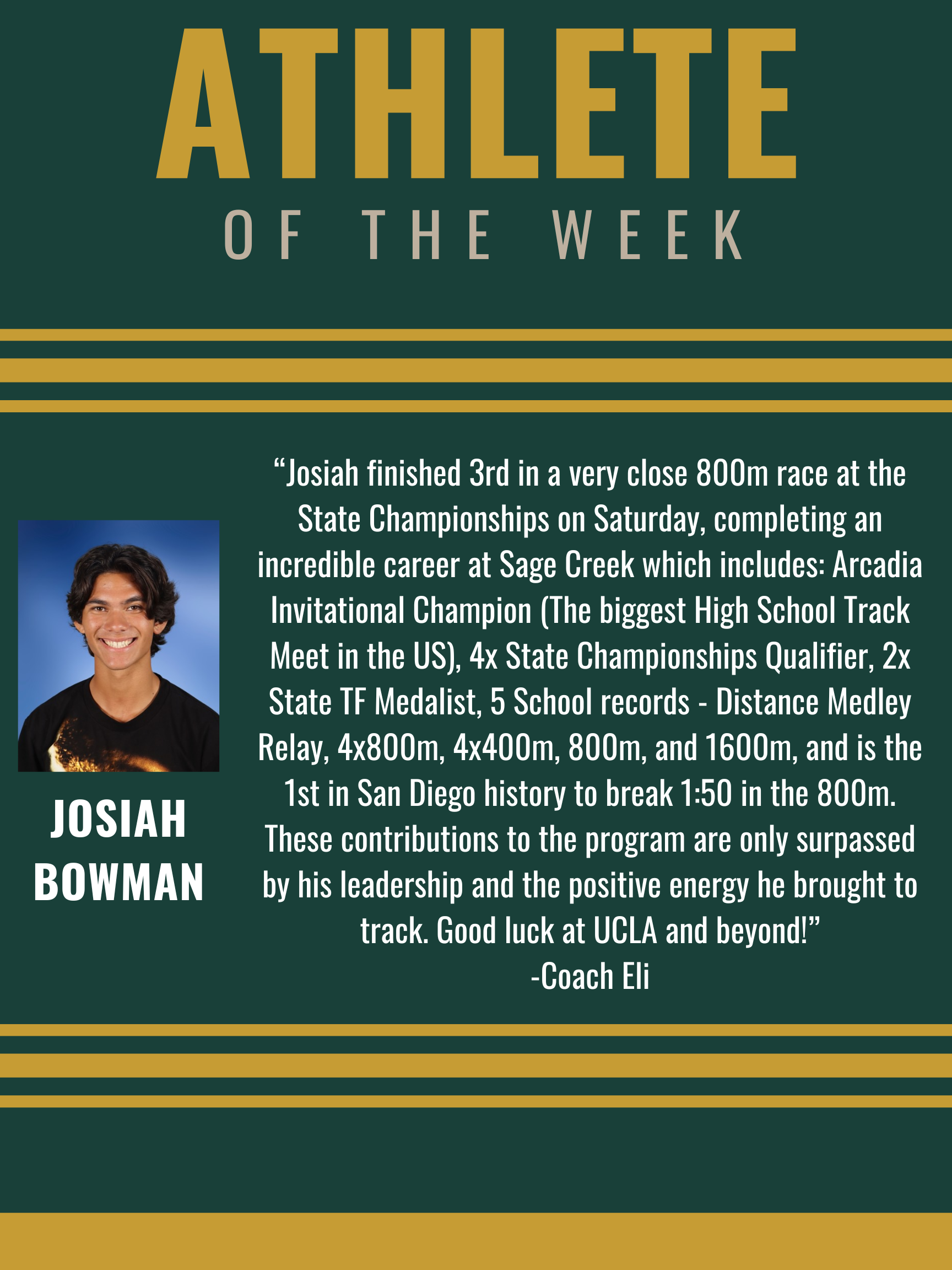 ATHLETE OF THE WEEK