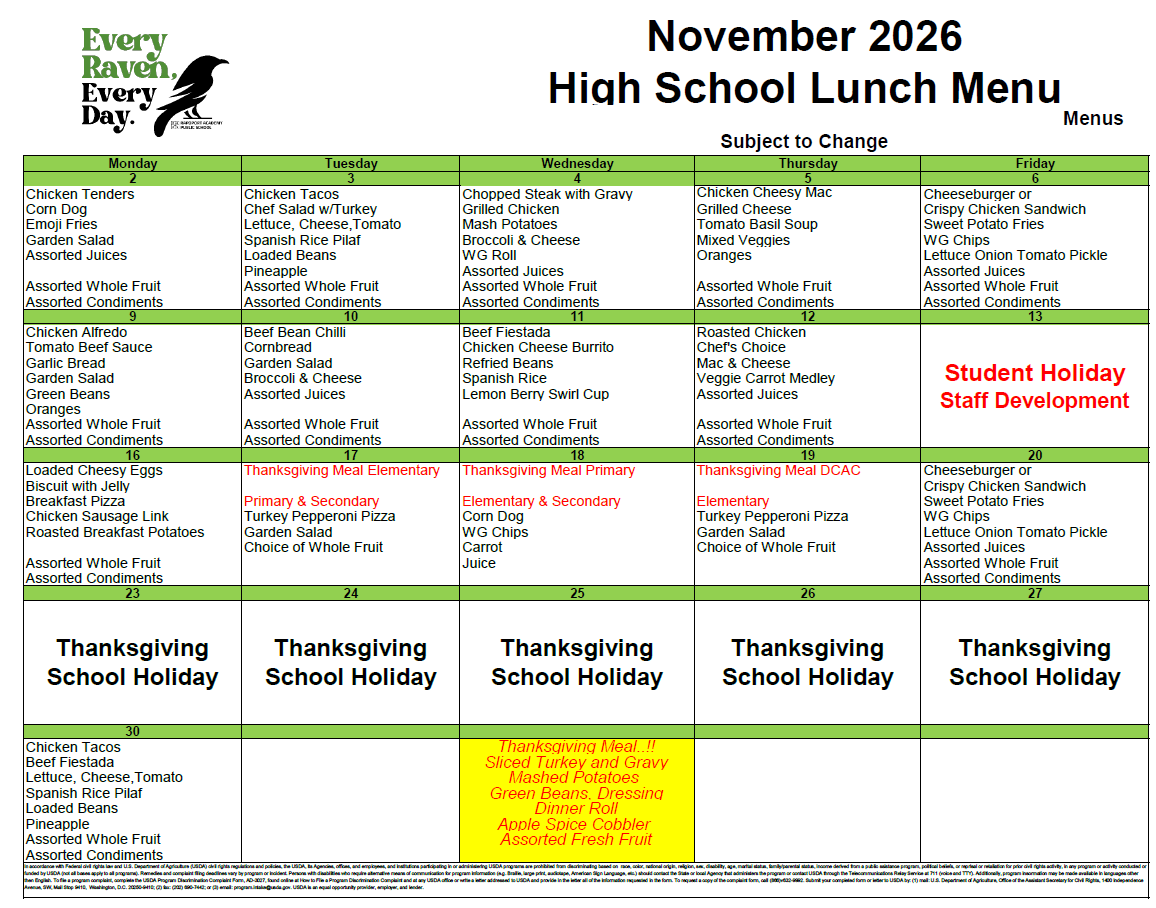 New High School Lunch Program: Offer vs. Serve!