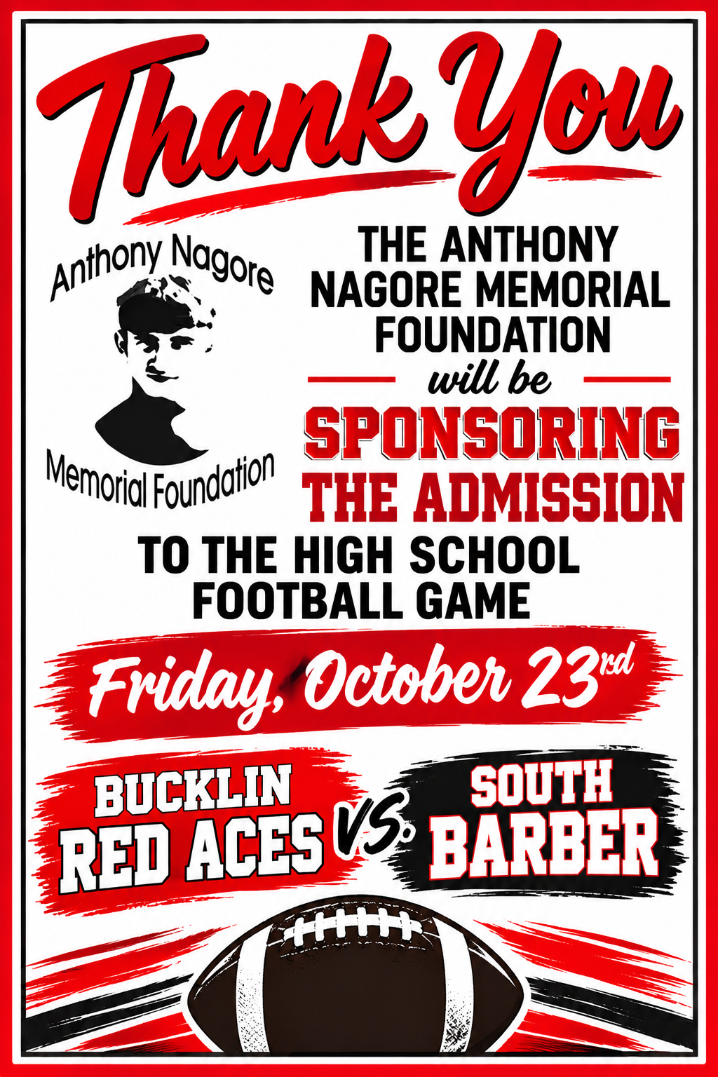 High School Football game 10/23/26