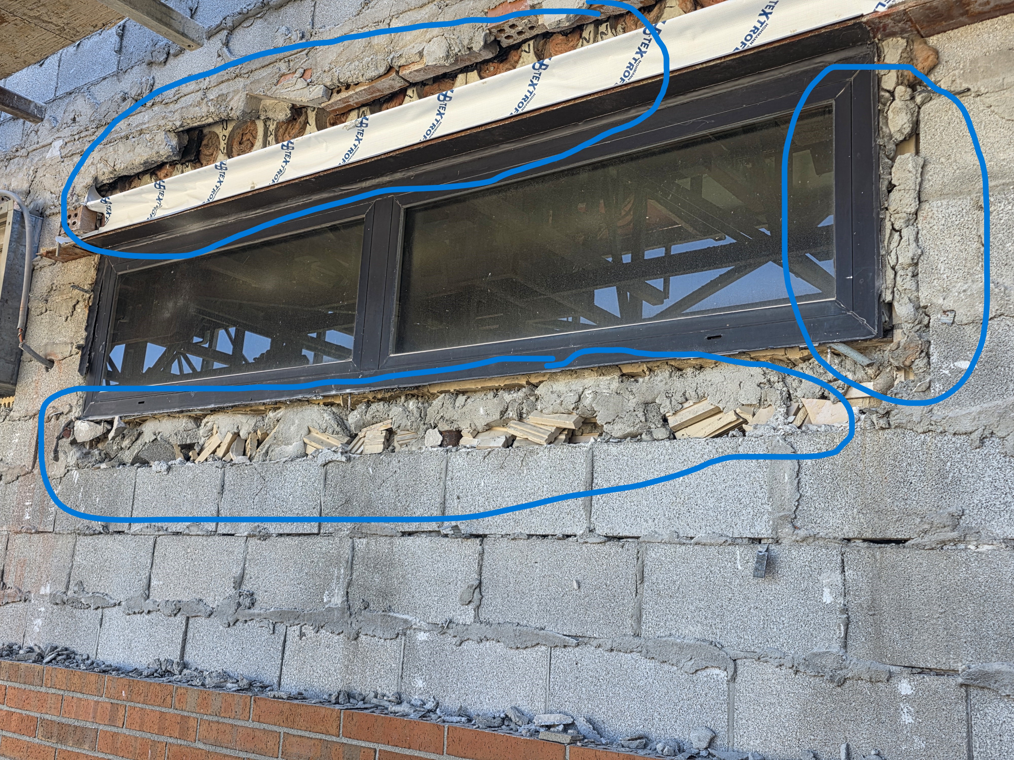 West wall block damage