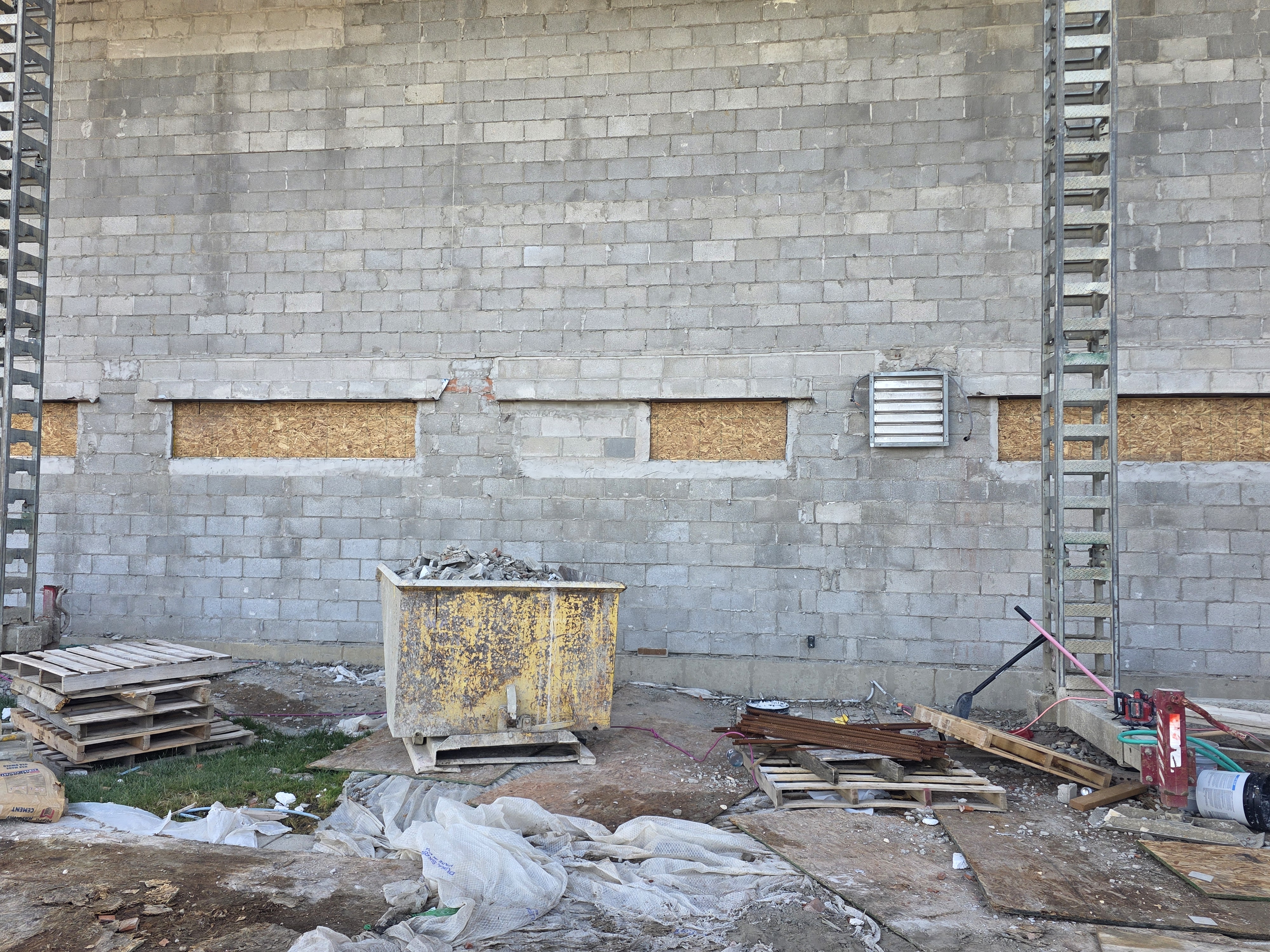 West wall block after repairs