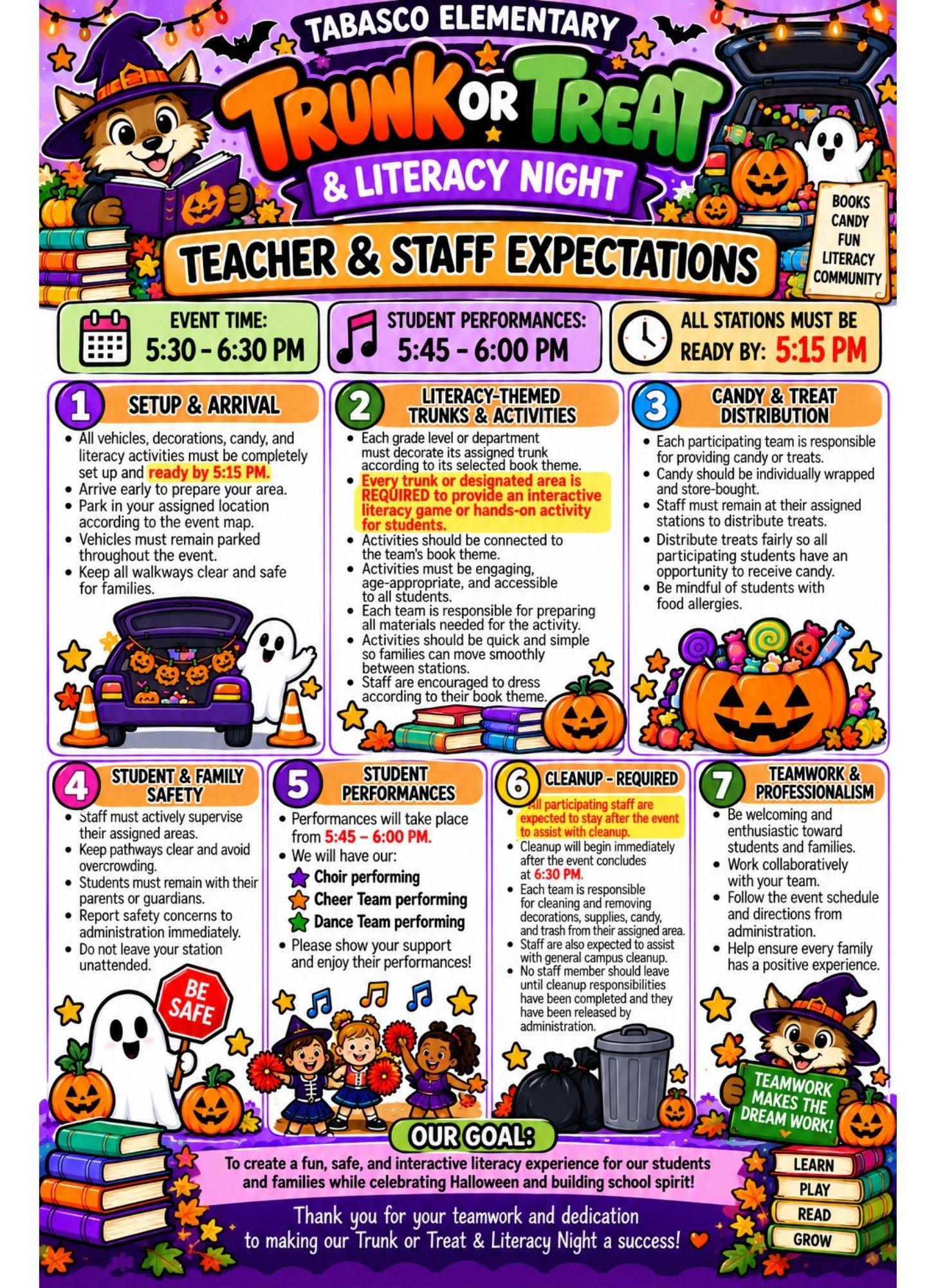 🍬🚗 TABASCO ELEMENTARY TRUNK OR TREAT LITERACY NIGHT 2.0! 🚗🍬