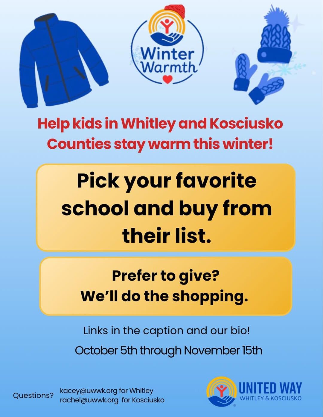 Help Keep WCS Students Warm This Winter