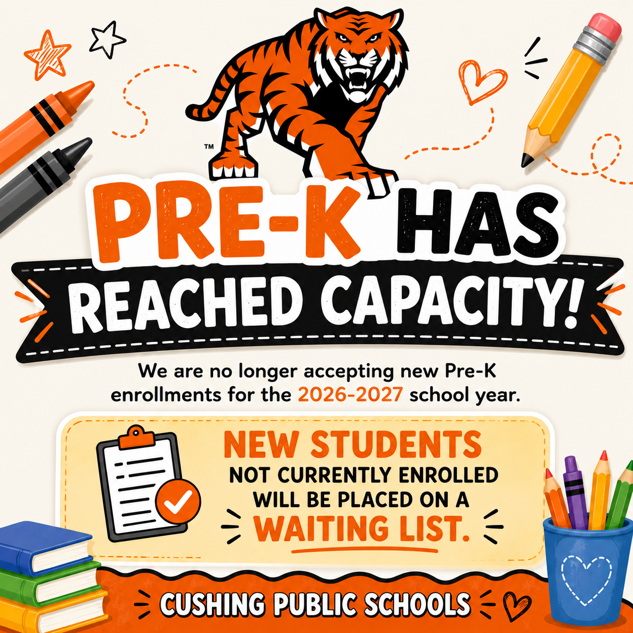 Pre-Kindergarten Has Reached Capacity for the 2026-2027 School Year