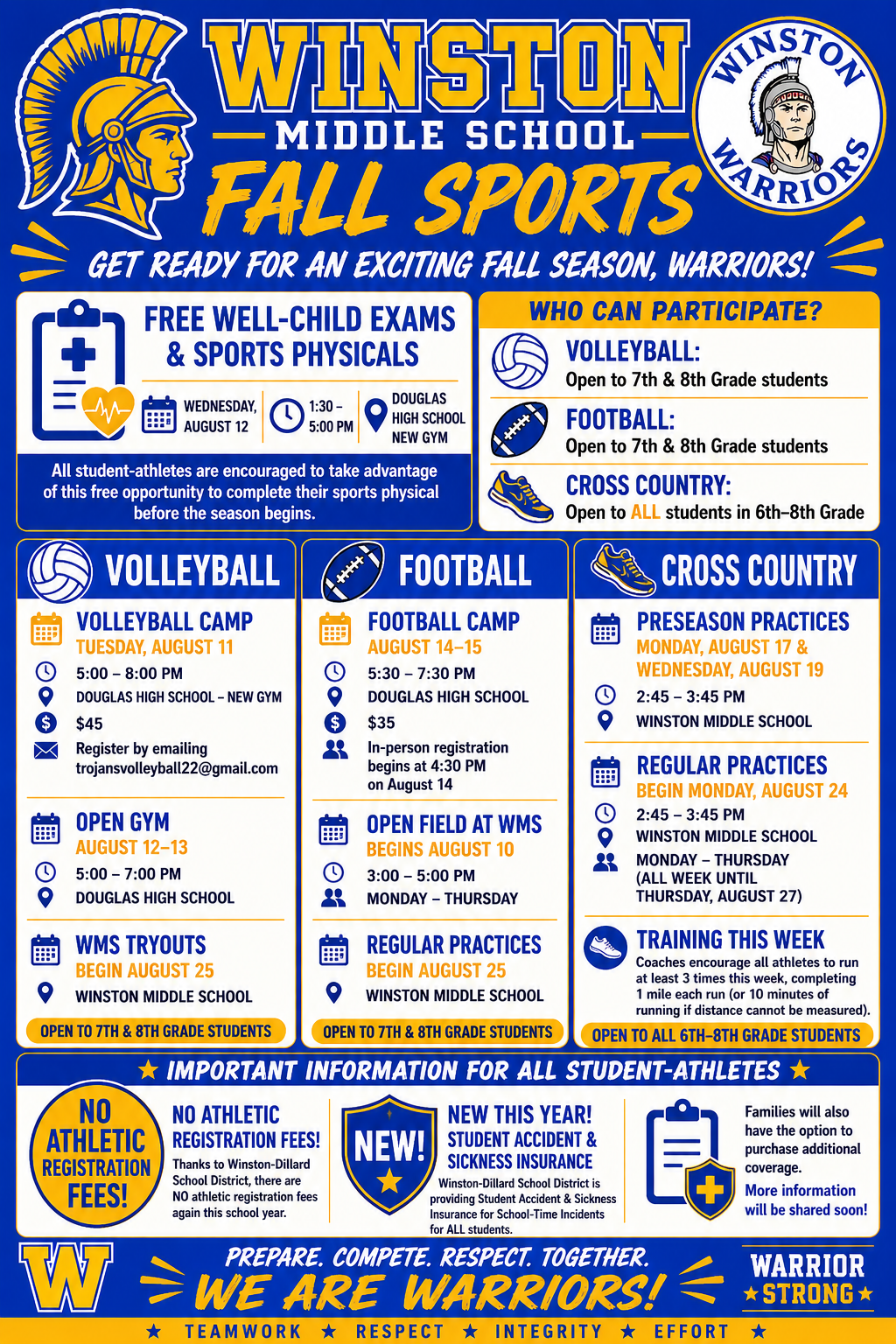 Fall Sports Information