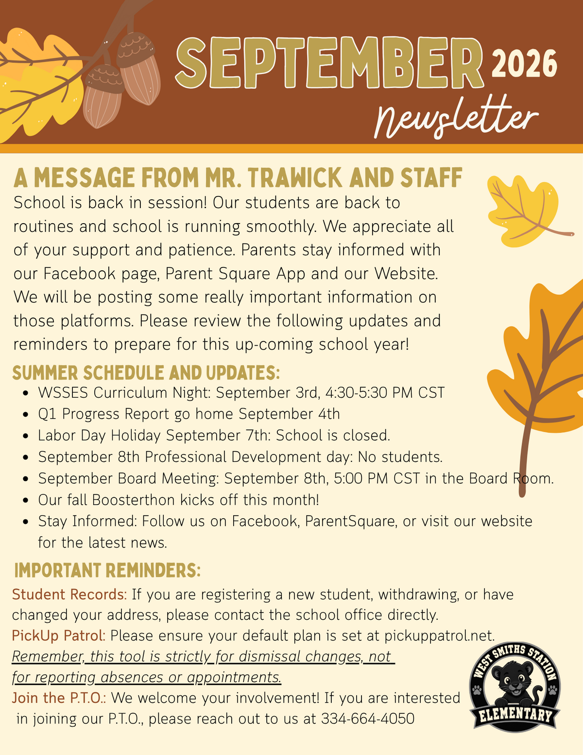 September 2026 Newsletter