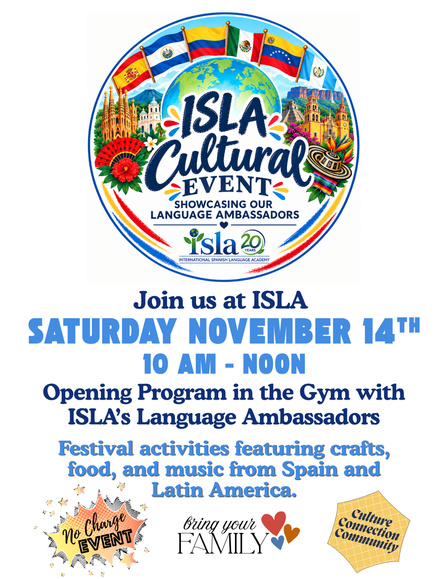 🌎🎉 YOU’RE INVITED: ISLA CULTURAL EVENT! 🎉🌎