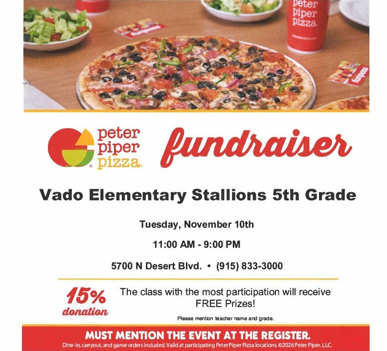 Vado Elementary Fundraiser - Let's go and show support!!