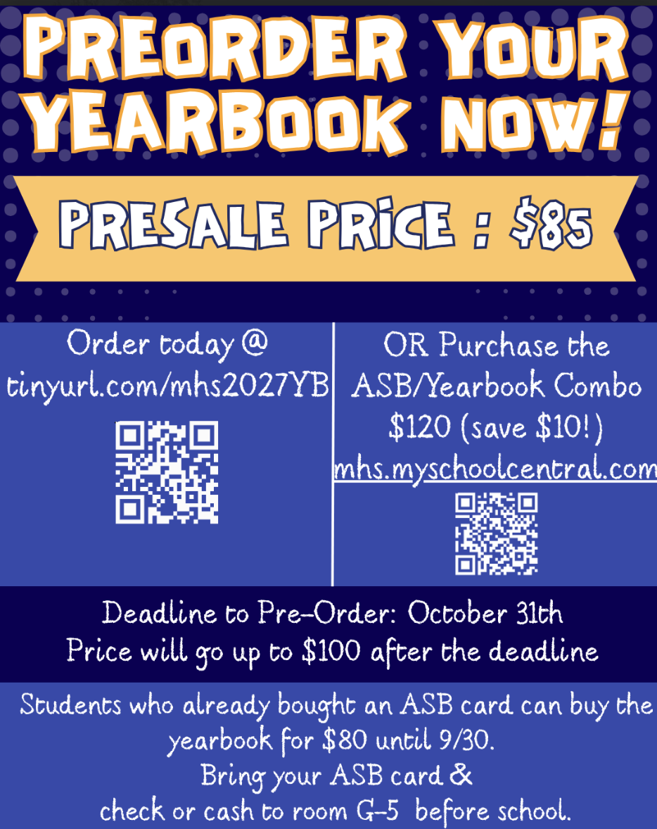 Pre-Order Your 26-27 MHS Yearbook