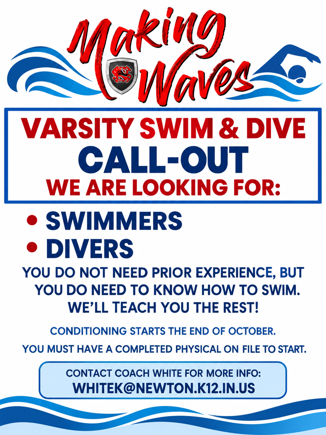 Varsity Swim and Dive Call-Out!