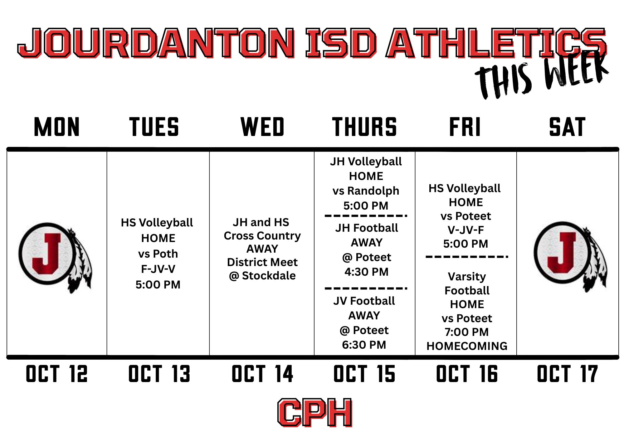 This Week @ JISD Sports