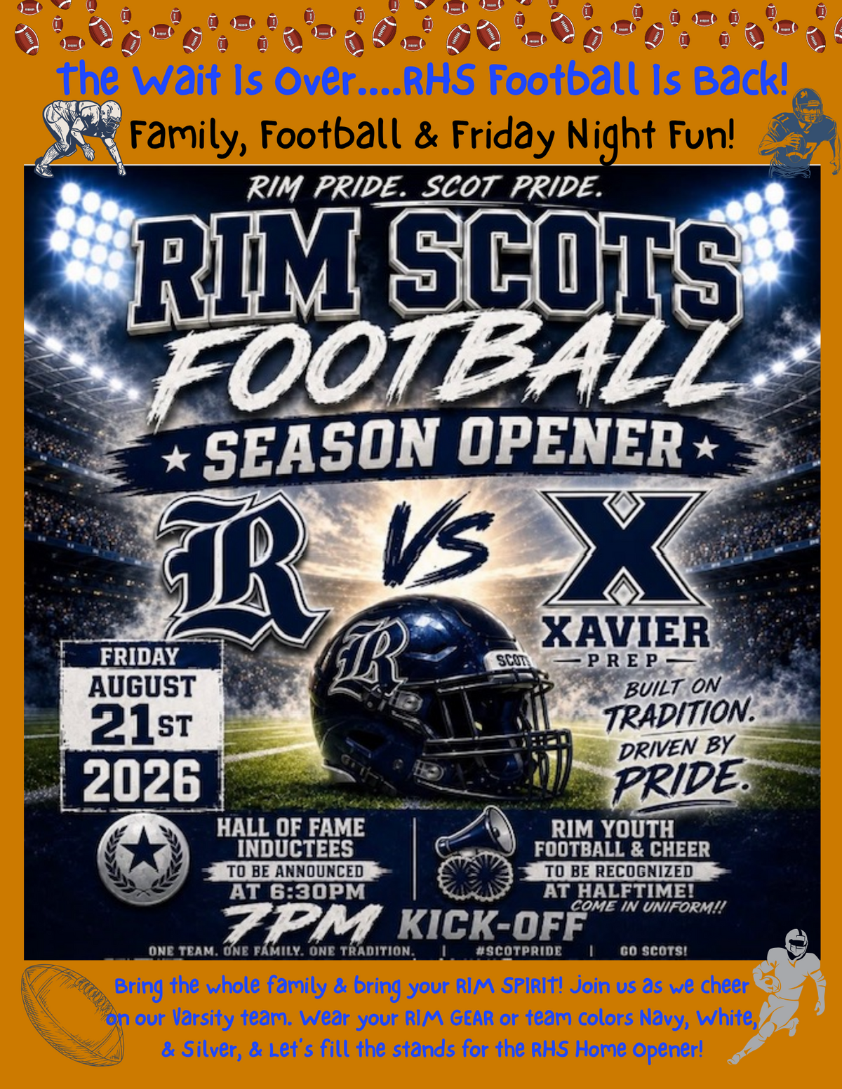 TONIGHT's Football, Friends, & Friday Night Season Opener Football Kickoff!