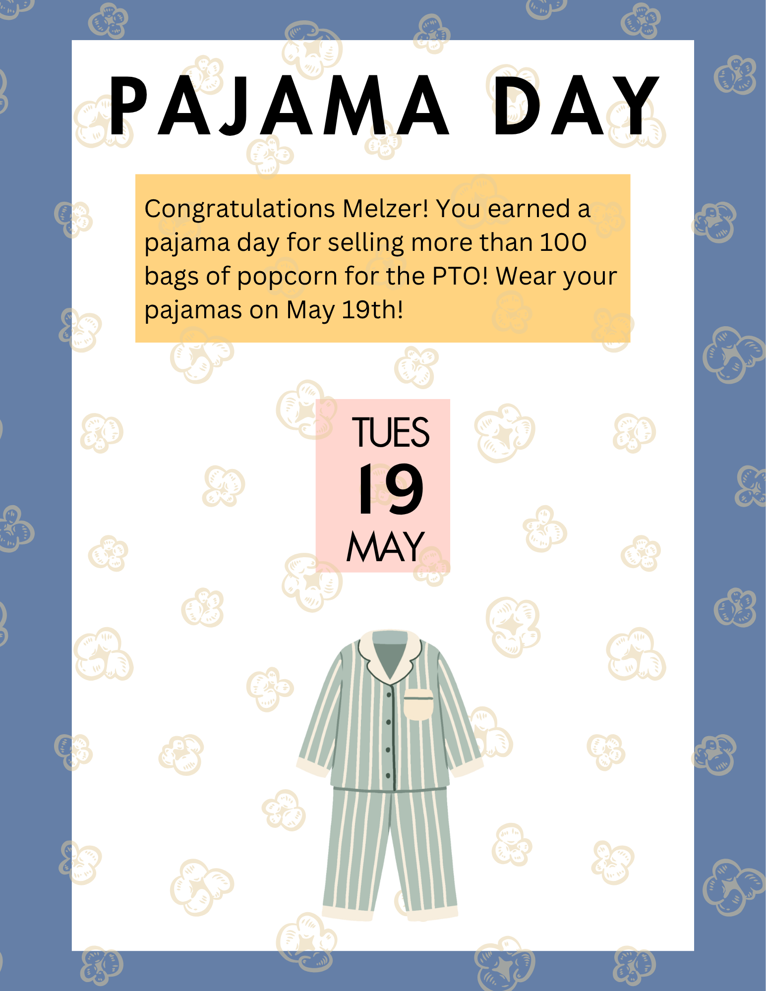 Reminder- Pajama Day Tomorrow