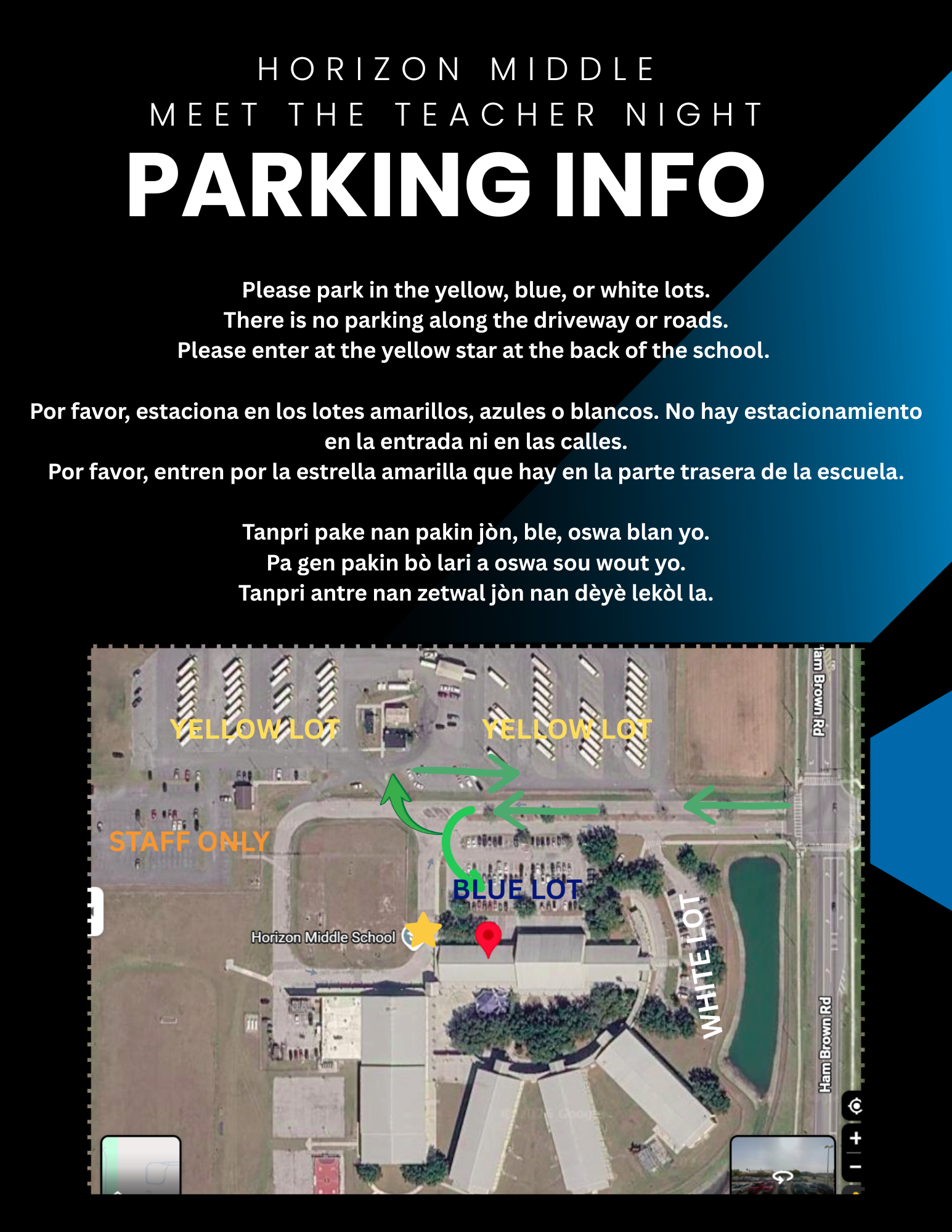 Meet The Teacher Parking Information