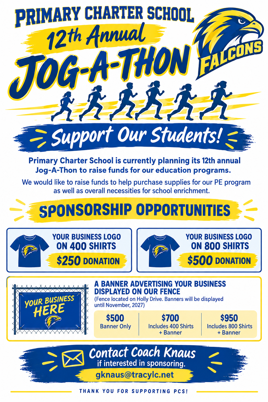 PCS Jog-A-Thon Sponsors