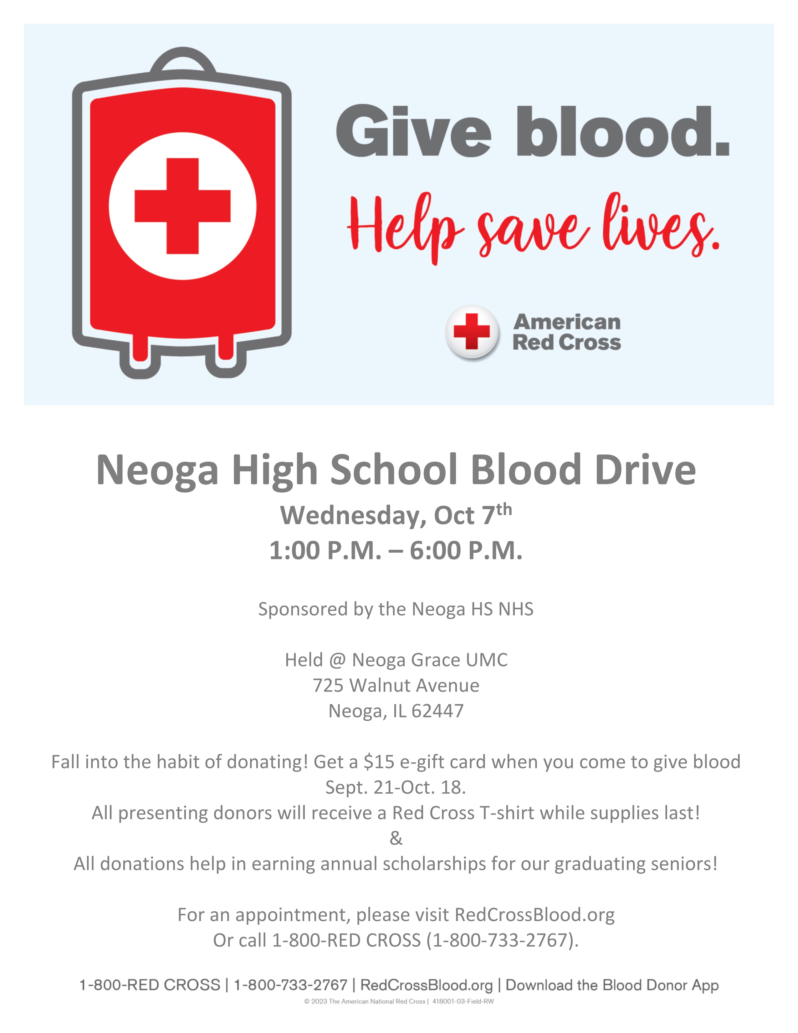 Neoga High School Blood Drive — October 7