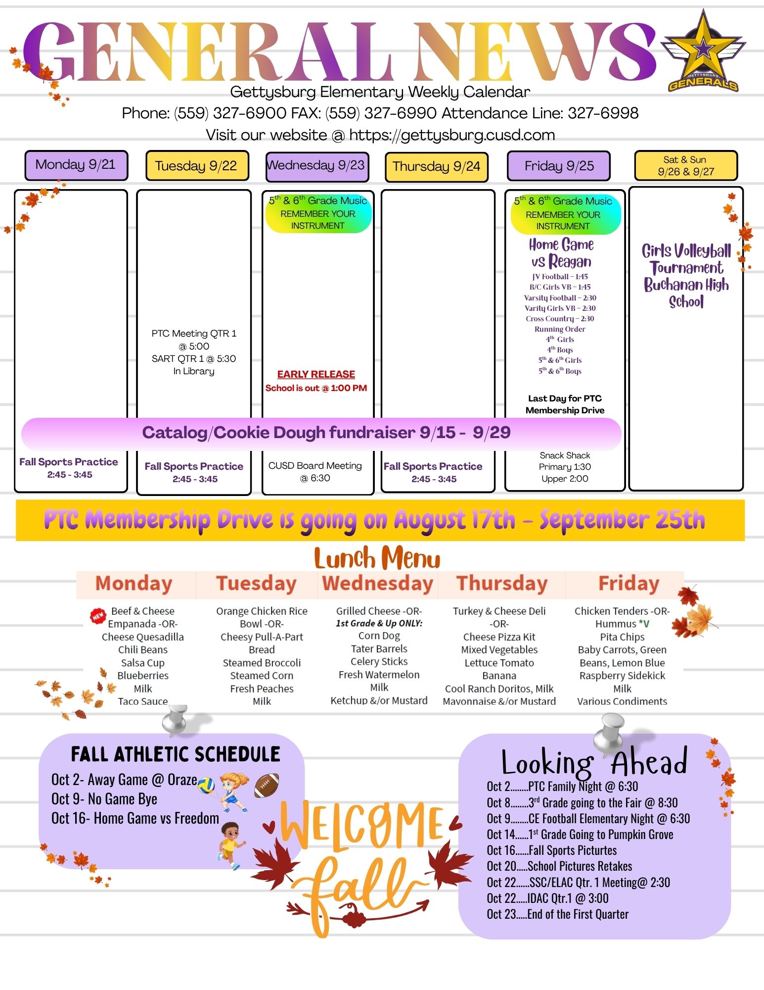 General News Week of 9/21/2026