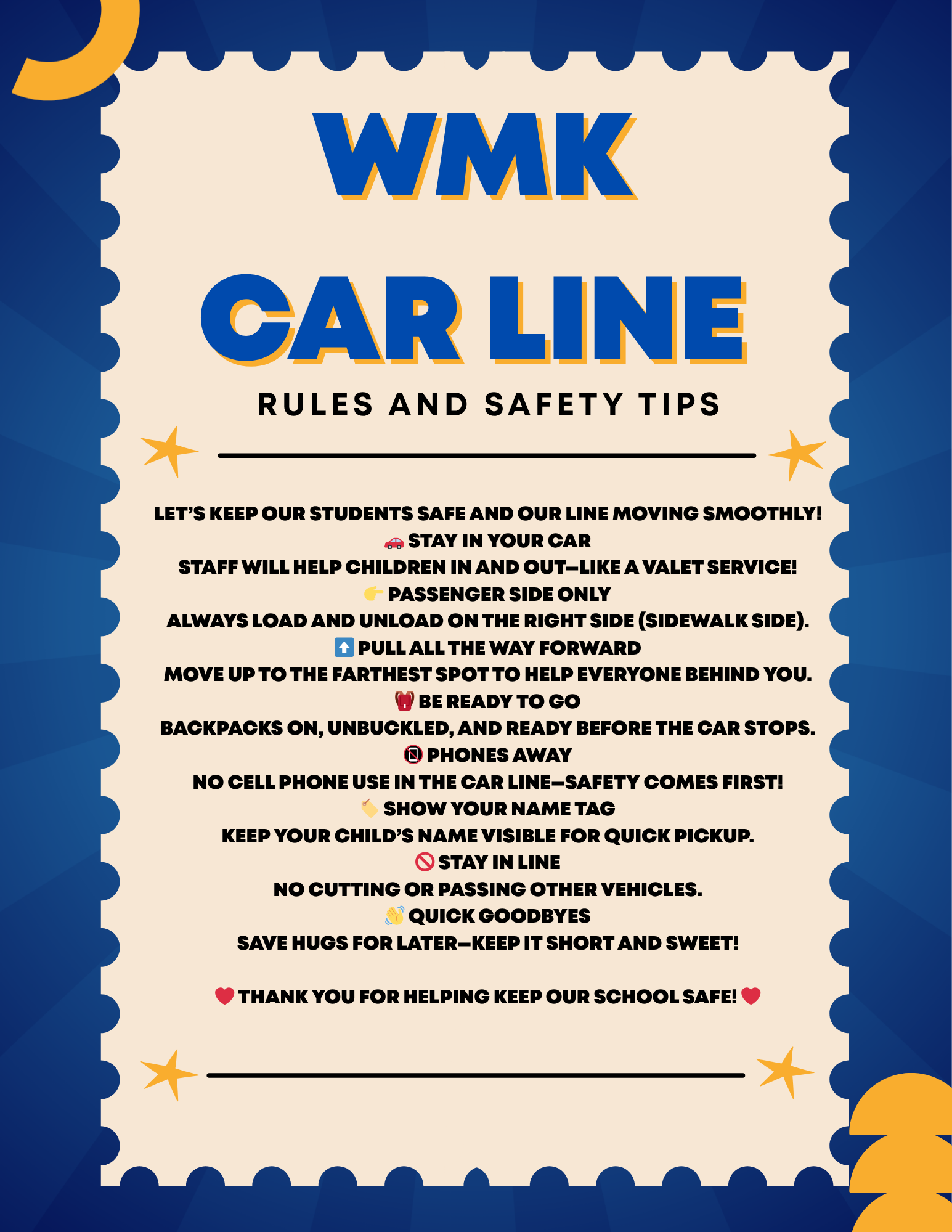 Car Line Rules and Safety Tips