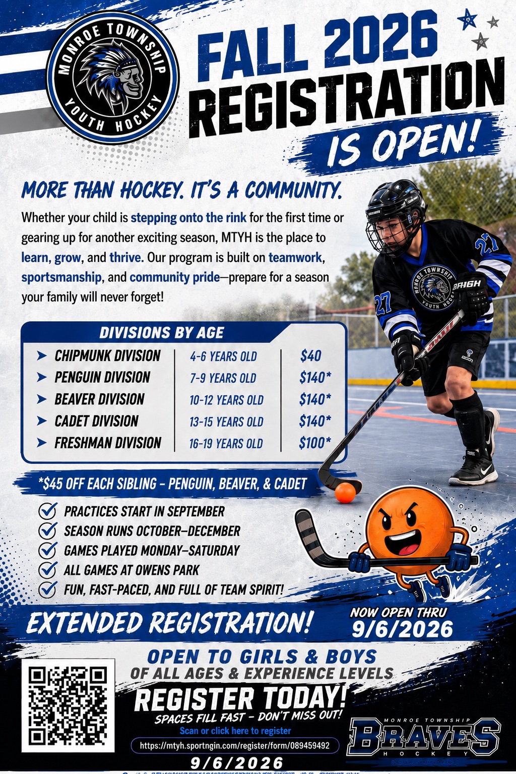Extended Registration: Monroe Township Youth Hockey