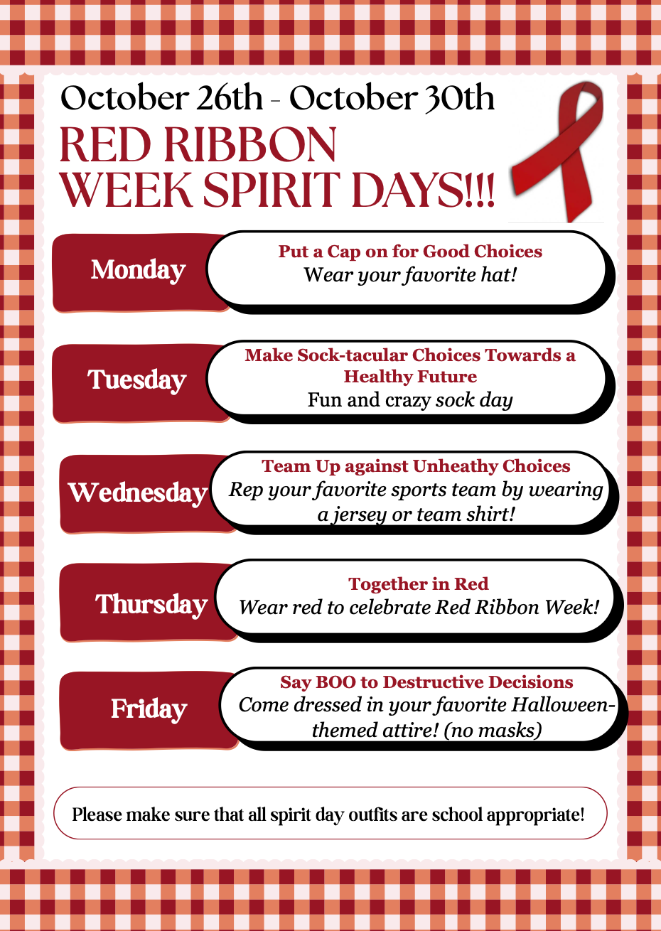 Red Ribbon Week Spirit Days!