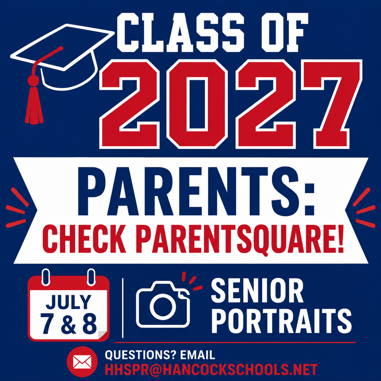 🎓 Senior Parents: Watch for Important Portrait Information Today
