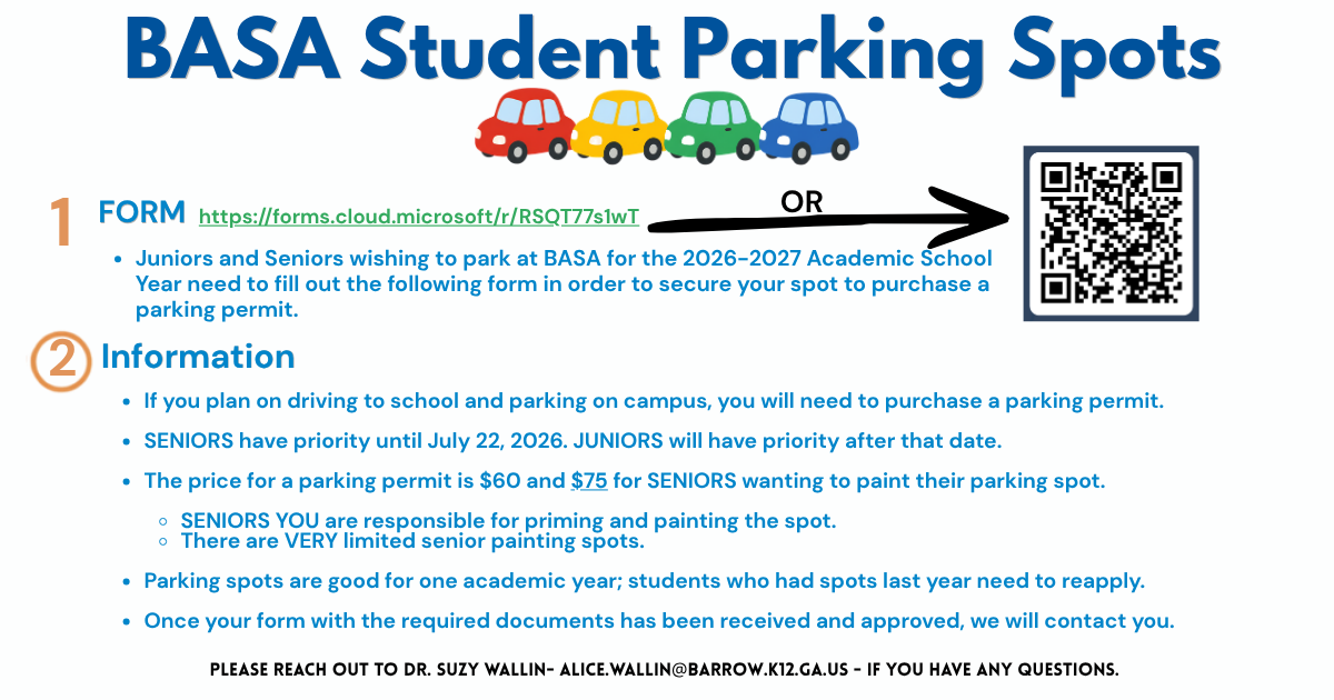🚗BASA Student Parking Info