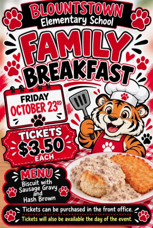 BES Family Breakfast-October 23rd
