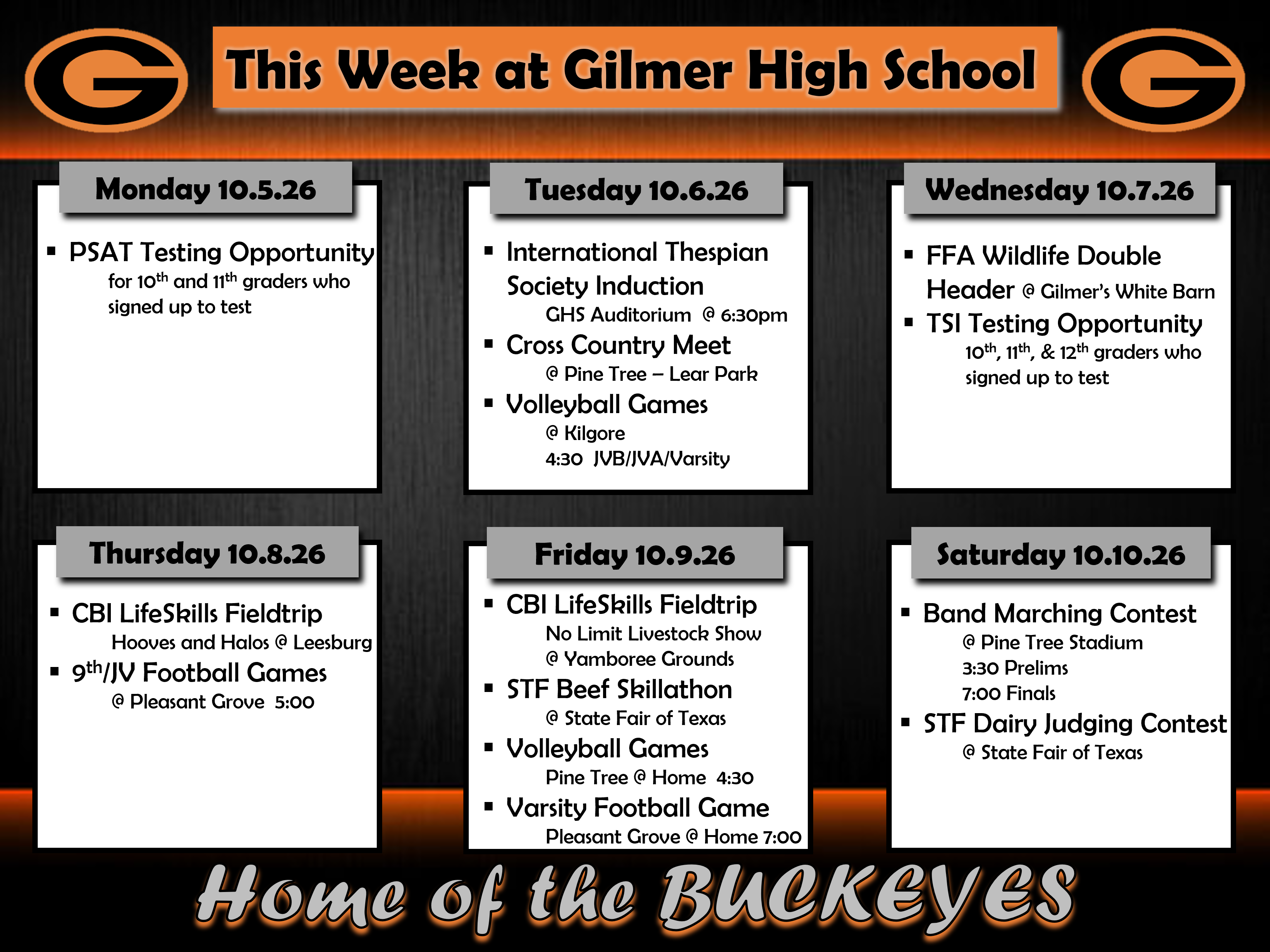 This Week at GHS - October 5th
