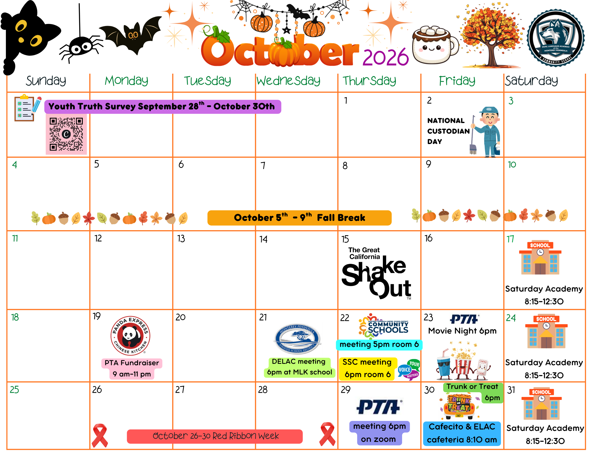 October Calendar & Flyers