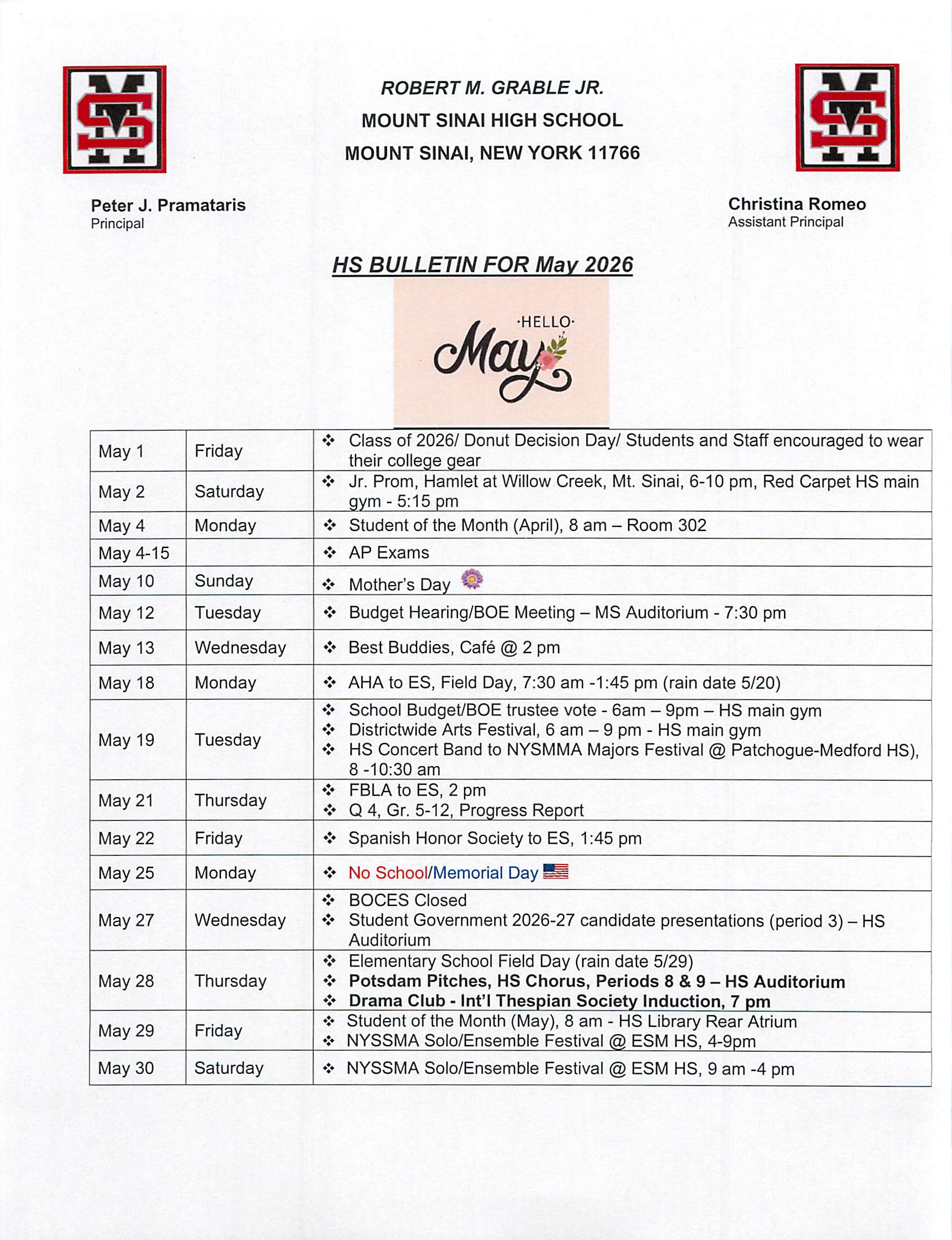 HS Bulletin May 2026