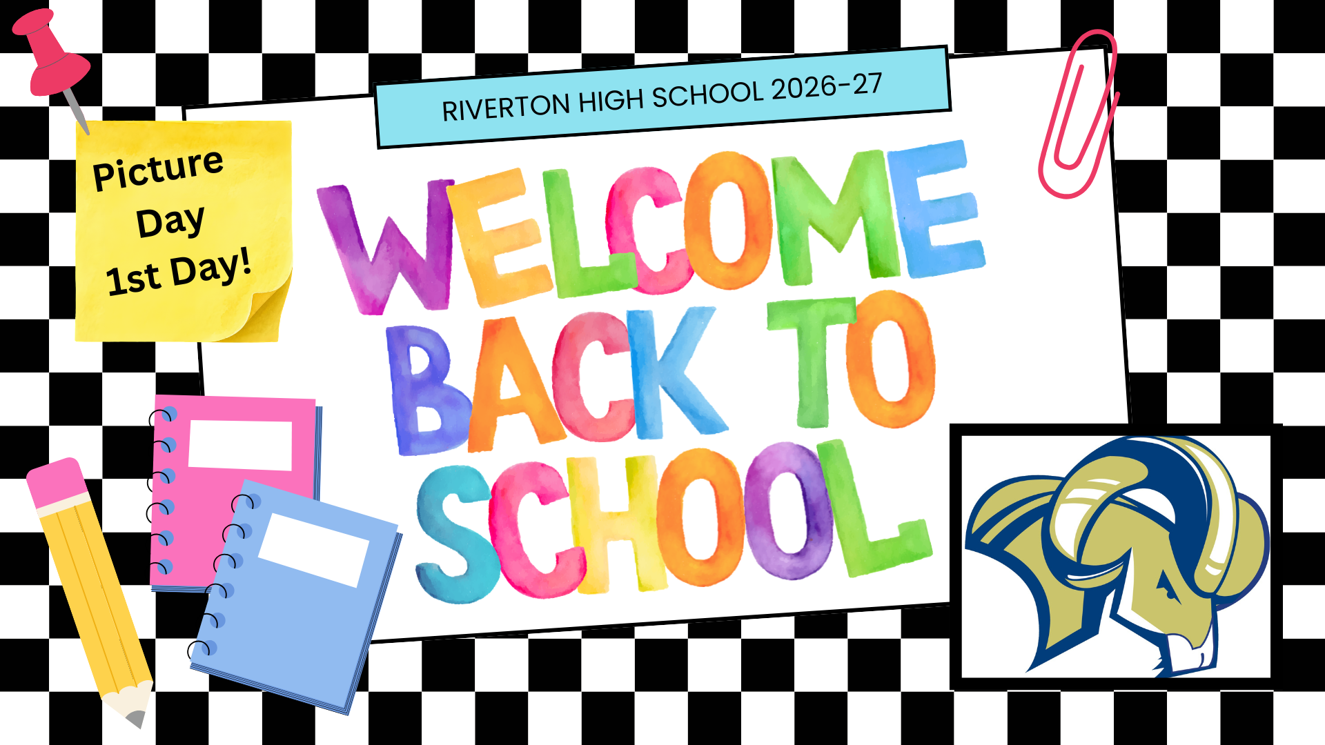 1st Day of School - RHS Picture Day! August 12th, 2026
