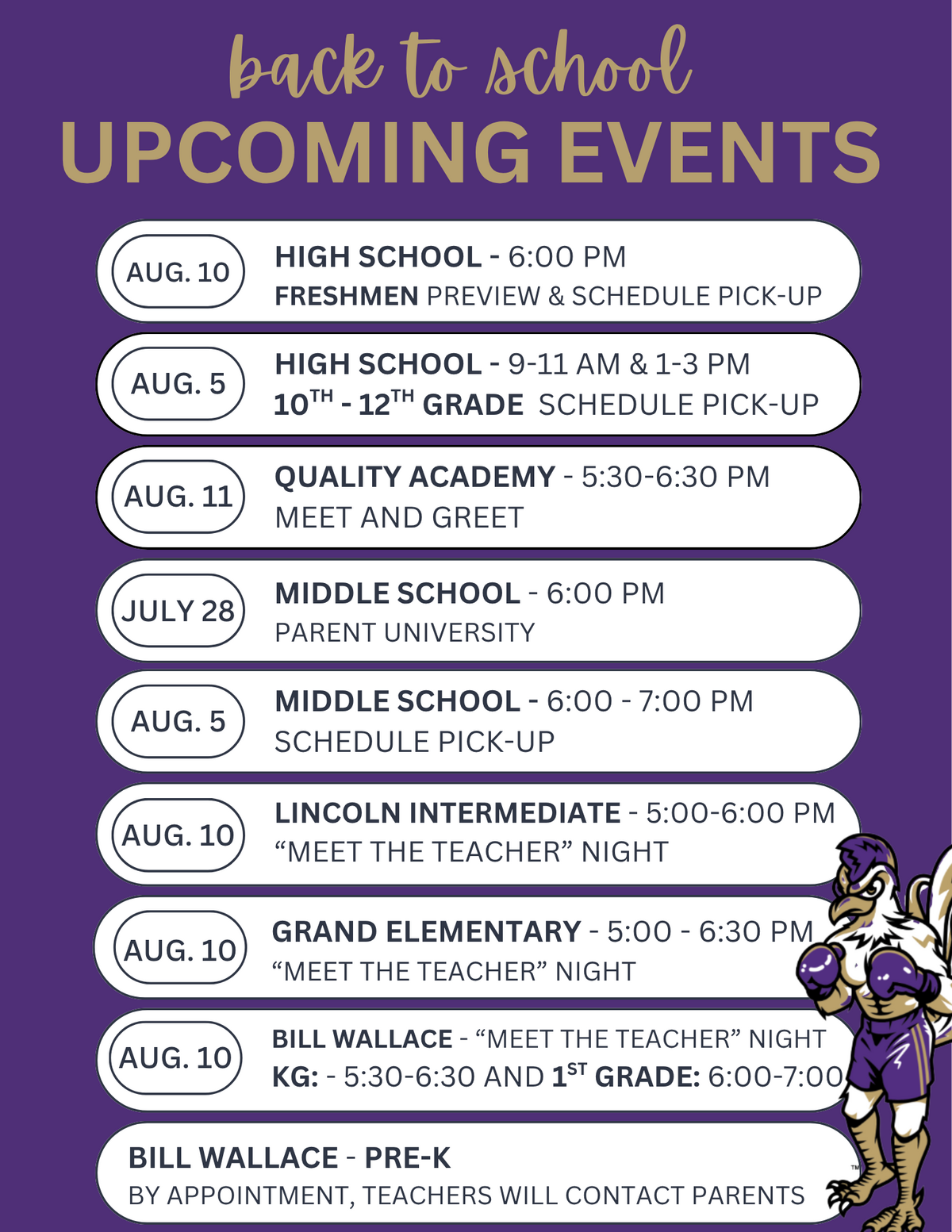 Back-to-School Events