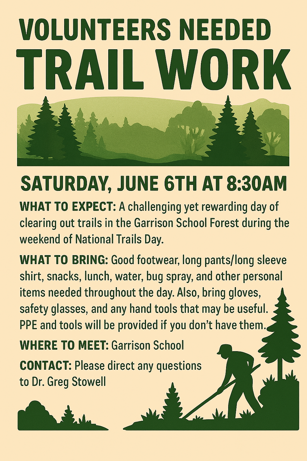 Volunteers Needed for Trail Work-6/6/26