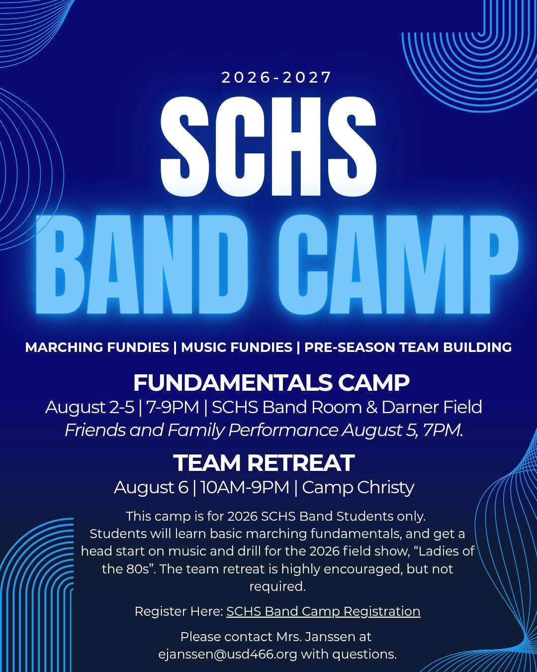 2026 SCHS Band Camp