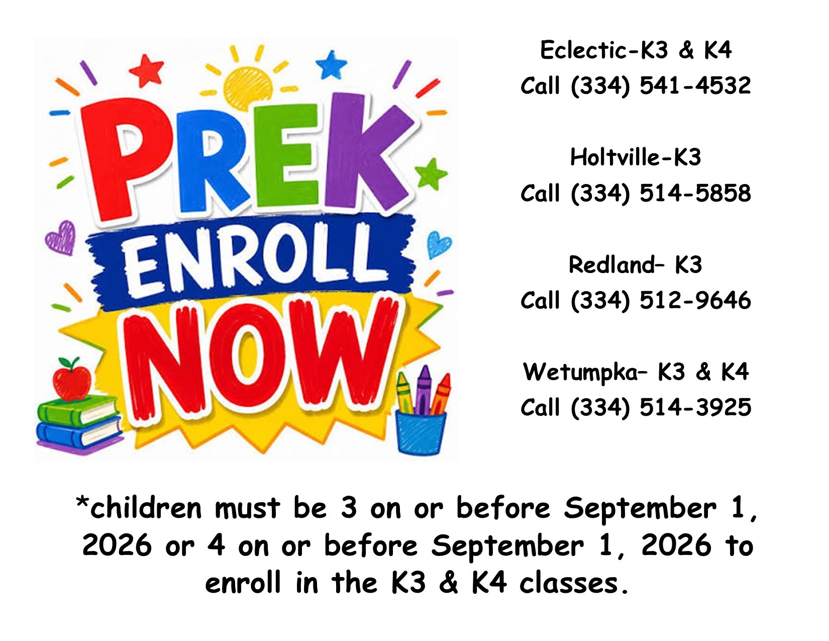 Child Development Center Pre-K Enrollment is NOW OPEN!