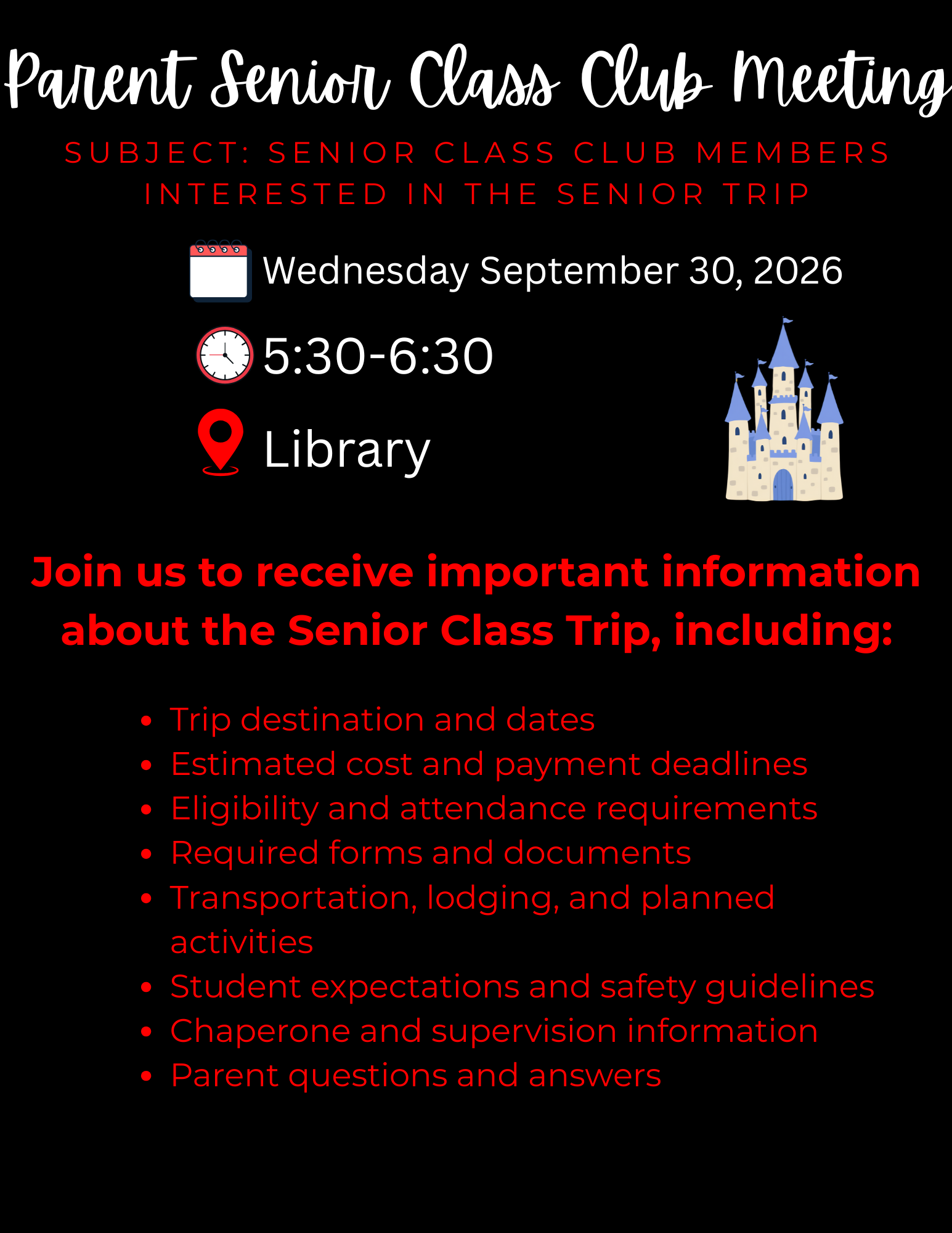 📣 Attention Senior Parents!