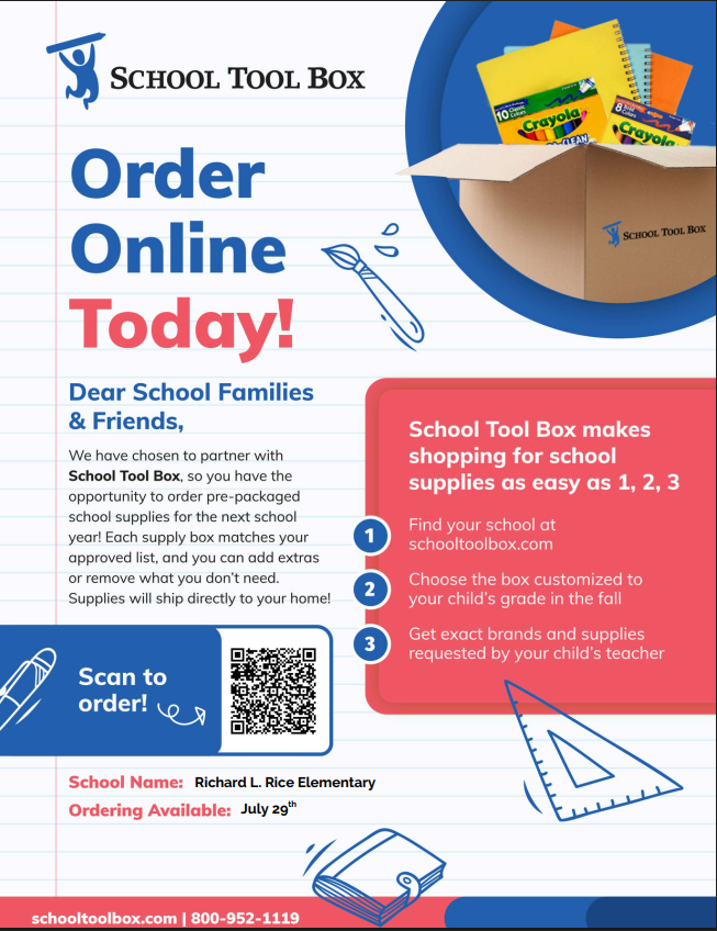 Order Your School Tool Box Today!