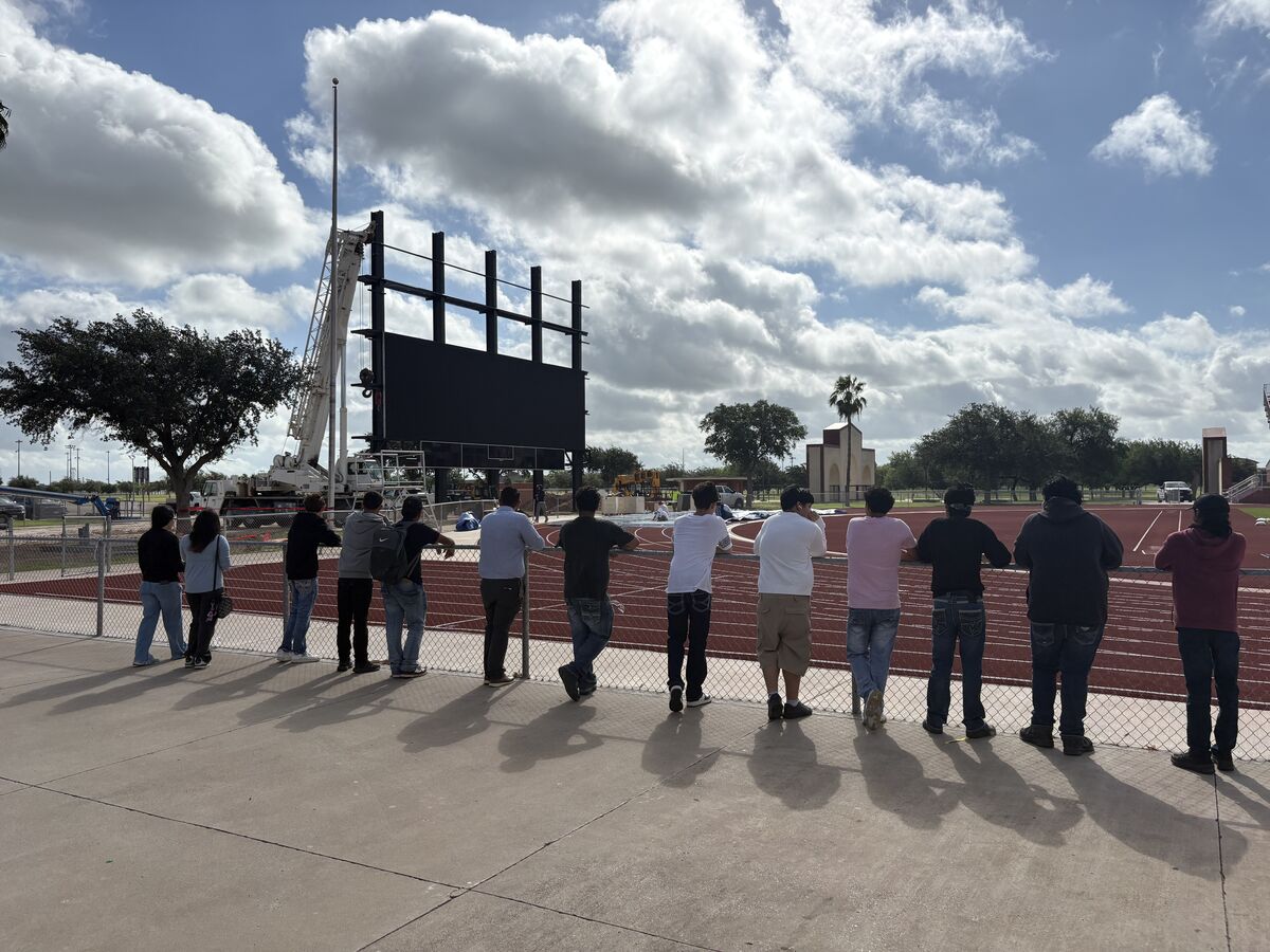 La Joya ISD CTE Students Gain Front-Row Access to Landmark Stadium Scoreboard Construction Project