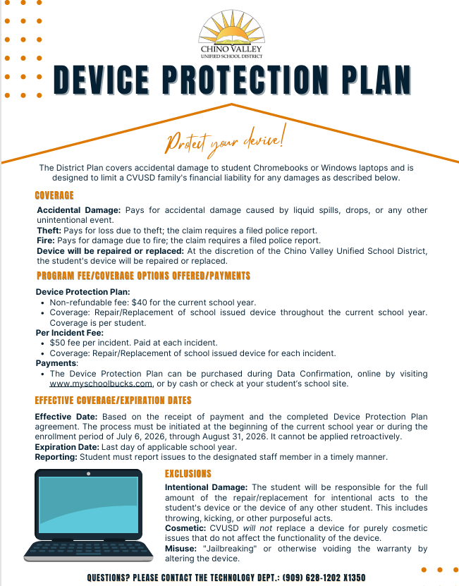CVUSD Device Protection Plan Now Available