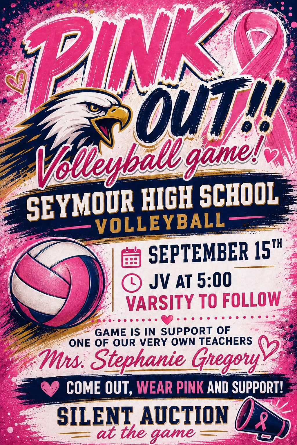 Lady Eagles Volleyball Pink Out Game: Sept. 15
