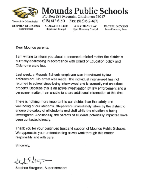 A Letter From the Superintendent's Desk
