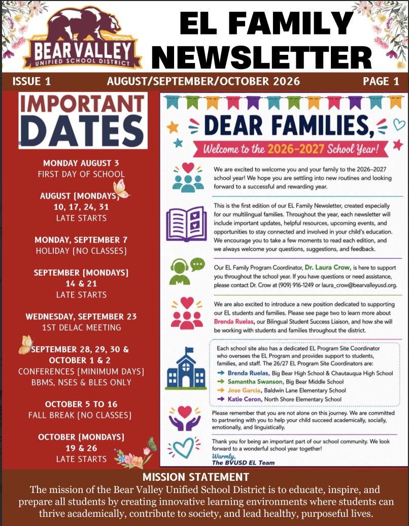 ELL Family Newsletter (English) 