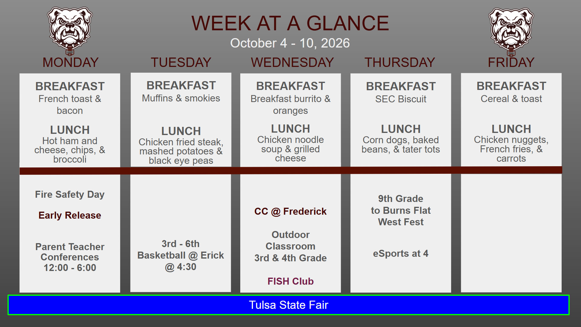 Week at a Glance October 4 - 10