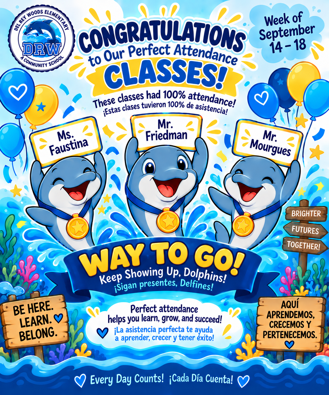 🎉 Congratulations to Our Perfect Attendance Classes! 🎉