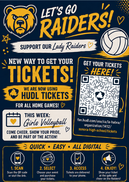 NEW! Sonora Athletics is Now Using Hudl Tickets!