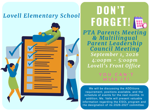 PTA Parents Meeting and MPLC Meeting - Tomorrow, Sept. 1st @ 4:00pm