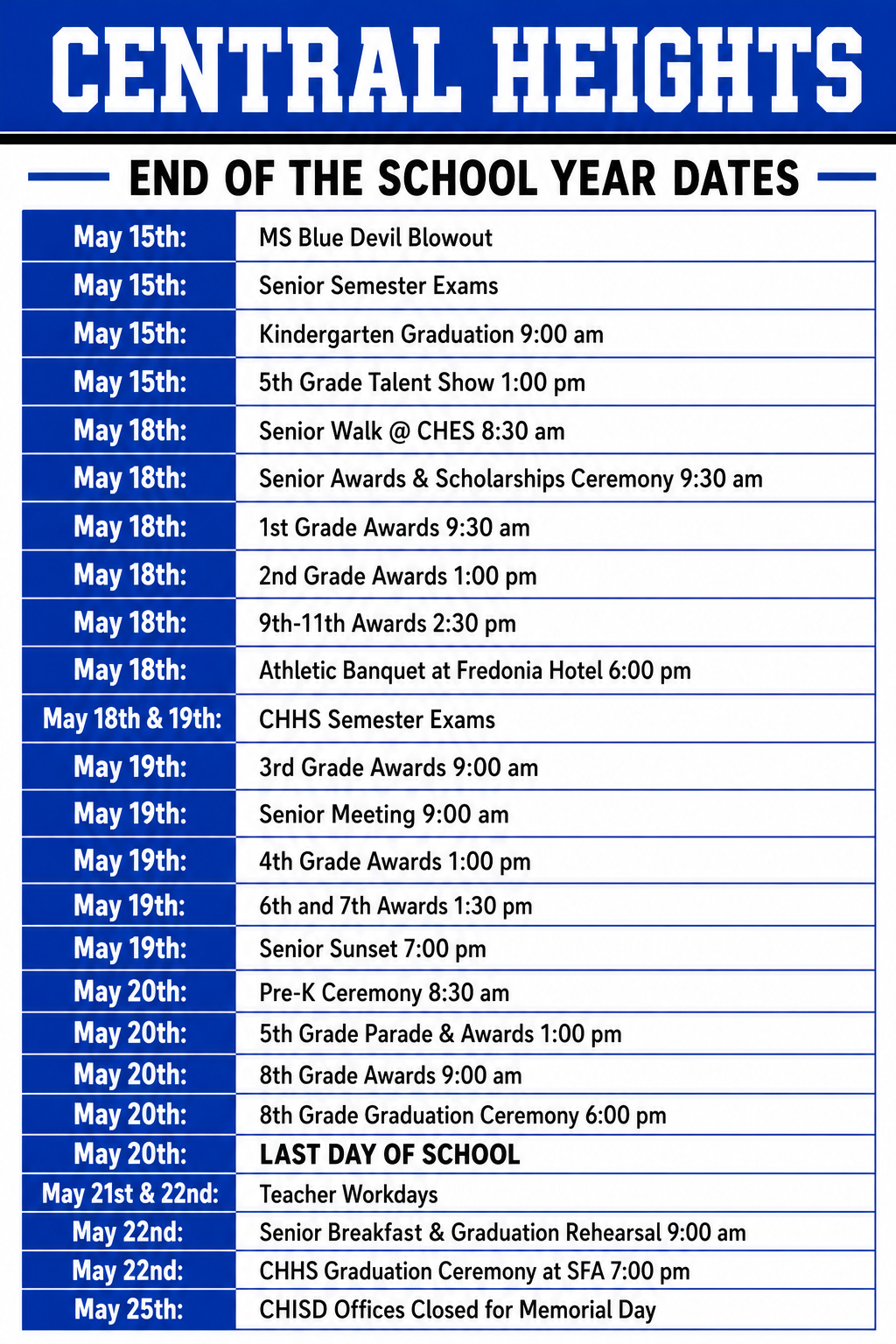 🌀 End of the Year Events