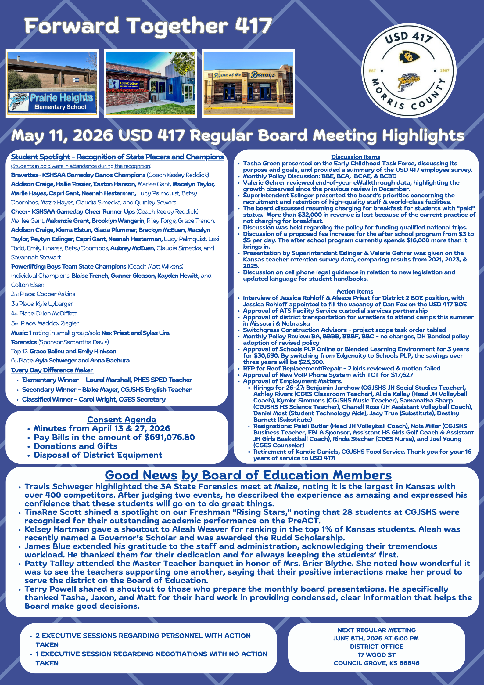 May USD 417 BOE Meeting Highlights