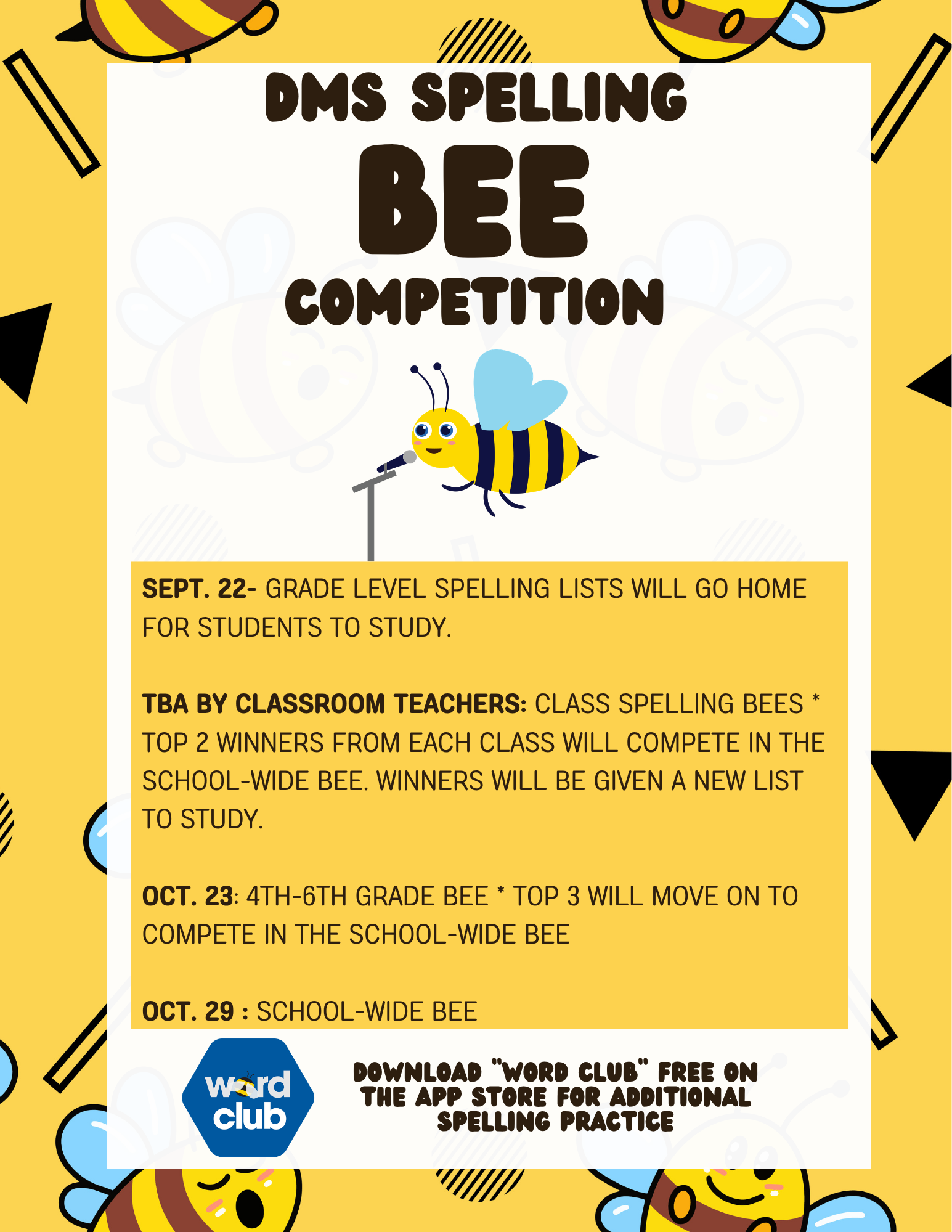 Spelling Bee Information 🐝🖤💛